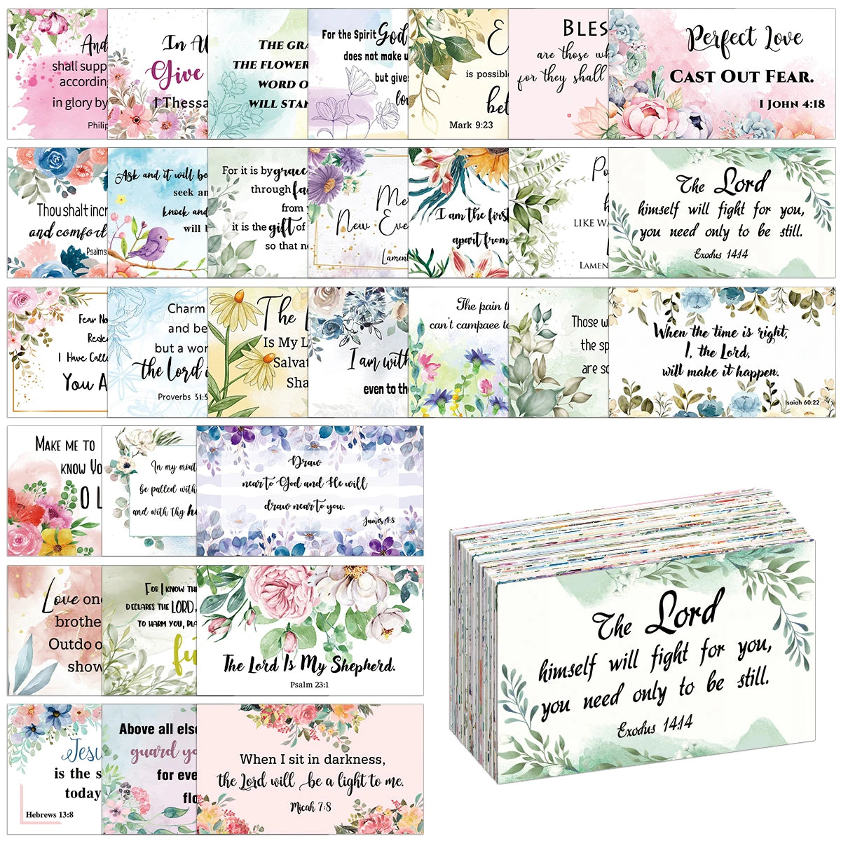 60Pcs Bible Scripture Cards Inspirational Quote Cards Christian Gifts Encouragement Card for Students Friends Bible Verse Cards