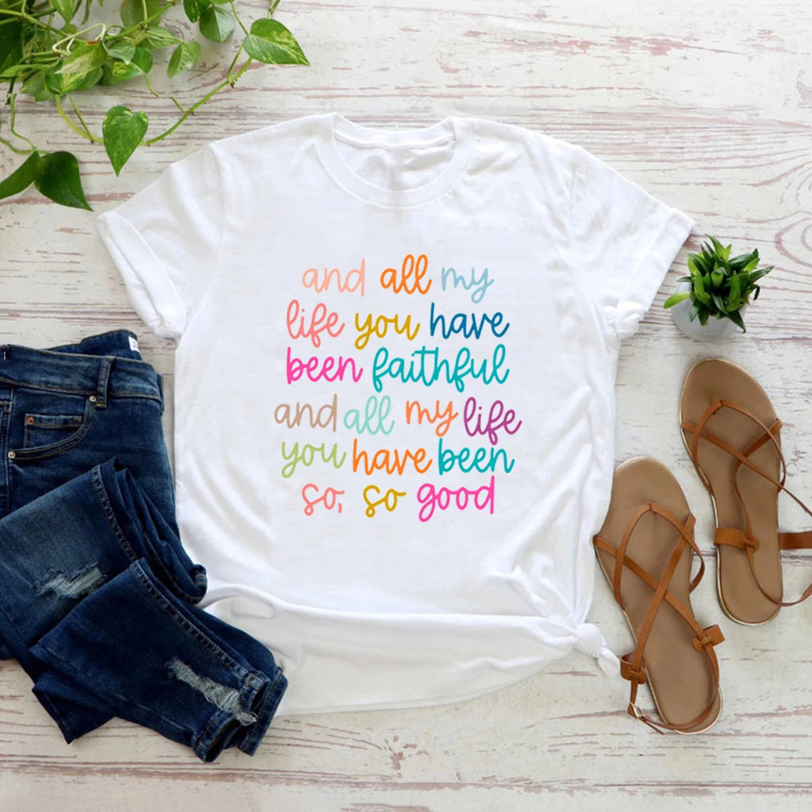 Christian Shirts Bible Verse TShirt and All My Life You Have Been Faithful T-shirt Women's Graphic Tees Christian Gift Jesus Top
