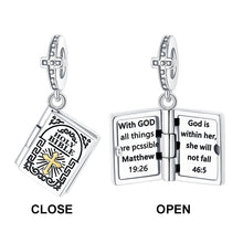 925 Sterling Silver Book Holy Bible Cross Religion Pendant Charm Fit Charms Bracelets Women DIY Jewelry Gift