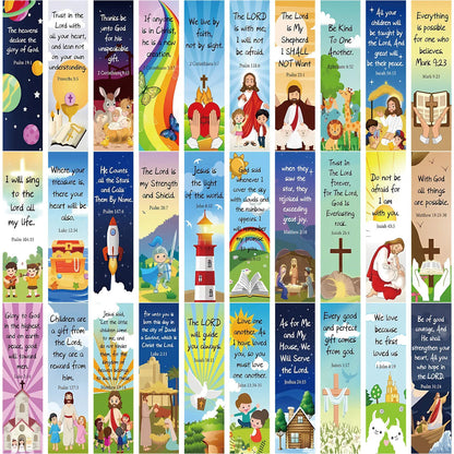 30 Christian Bible Verse Bookmarks – Inspirational Scripture Set