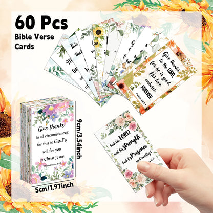 60Pcs Bible Scripture Cards Inspirational Quote Cards Christian Gifts Encouragement Card for Students Friends Bible Verse Cards