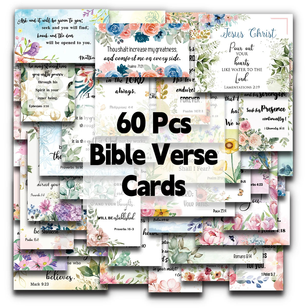 60Pcs Bible Scripture Cards Inspirational Quote Cards Christian Gifts Encouragement Card for Students Friends Bible Verse Cards
