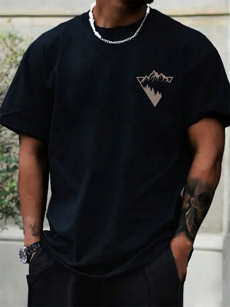 Christianity Cross Print Men's Fashion T-shirt Summer Daily Casual Mens Short-sleeved Top Outdoor Street Men's Religious T-shirt