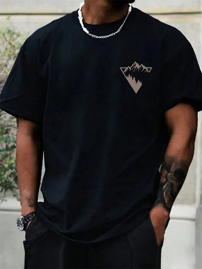 Christianity Cross Print Men's Fashion T-shirt Summer Daily Casual Mens Short-sleeved Top Outdoor Street Men's Religious T-shirt