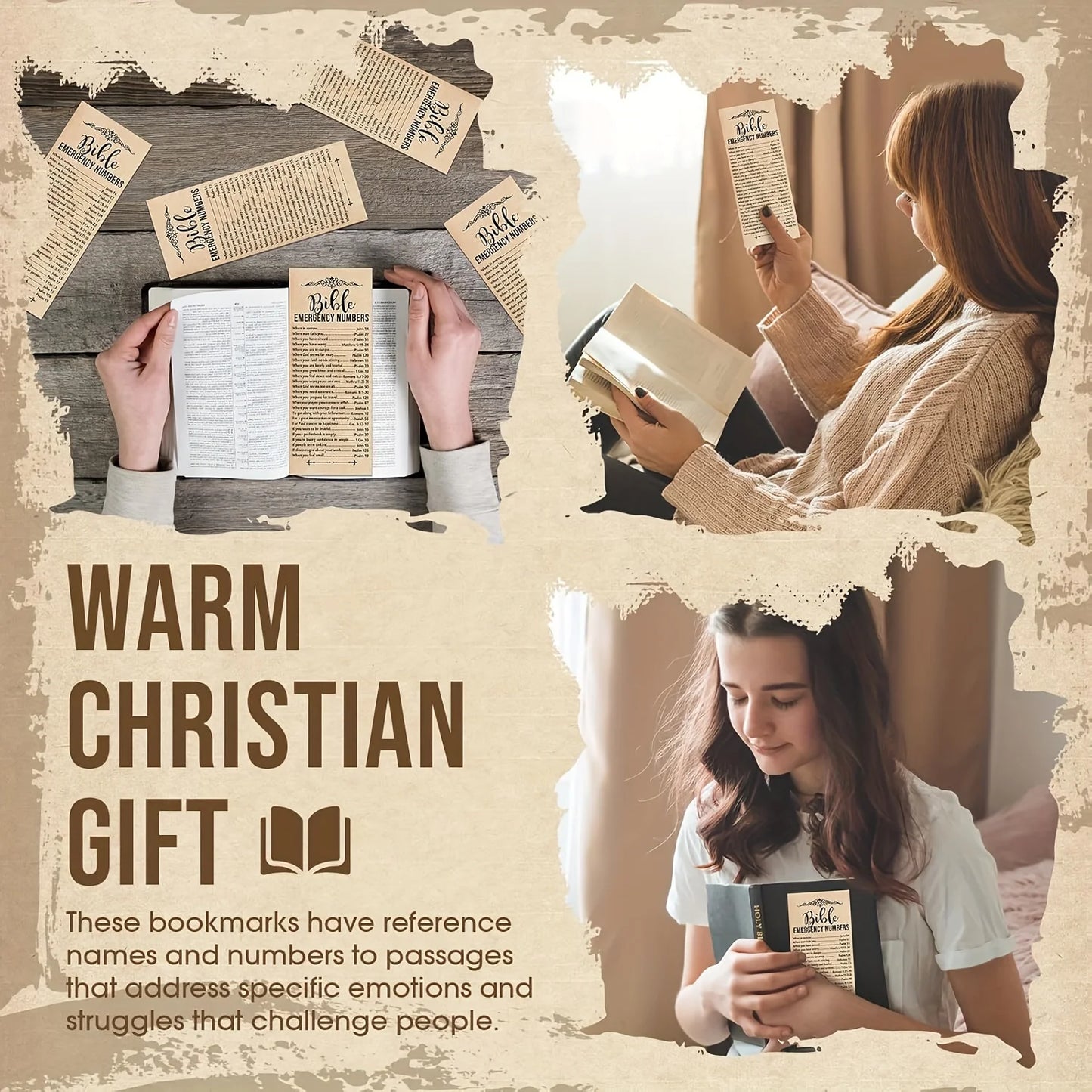 50/100pcs Bible Emergency Number Bookmarks Christian Gifts Religious Bible Verse Bookmarks Christian Bookmarks