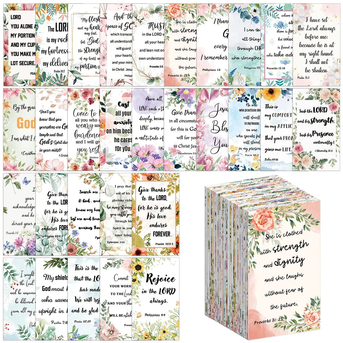 60Pcs Bible Scripture Cards Inspirational Quote Cards Christian Gifts Encouragement Card for Students Friends Bible Verse Cards