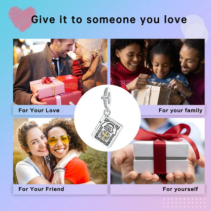 925 Sterling Silver Book Holy Bible Cross Religion Pendant Charm Fit Charms Bracelets Women DIY Jewelry Gift