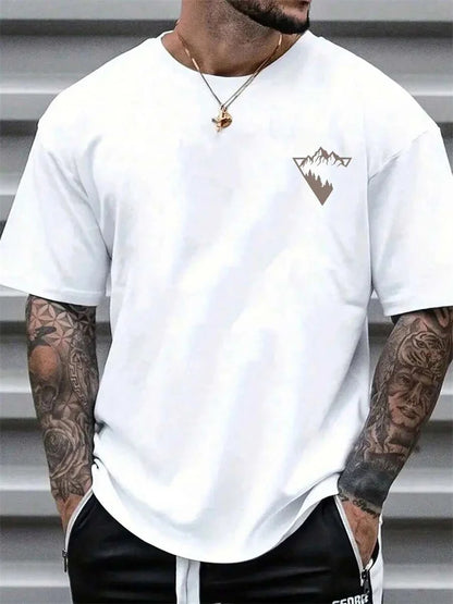Christianity Cross Print Men's Fashion T-shirt Summer Daily Casual Mens Short-sleeved Top Outdoor Street Men's Religious T-shirt