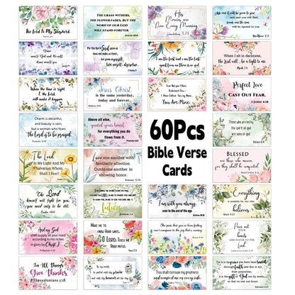 60Pcs Bible Scripture Cards Inspirational Quote Cards Christian Gifts Encouragement Card for Students Friends Bible Verse Cards
