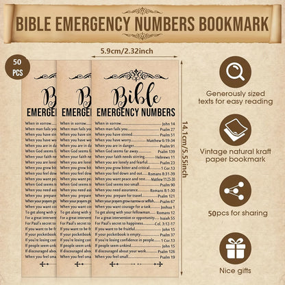 50/100pcs Bible Emergency Number Bookmarks Christian Gifts Religious Bible Verse Bookmarks Christian Bookmarks