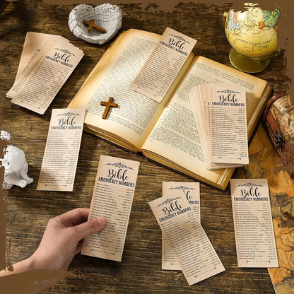 50/100pcs Bible Emergency Number Bookmarks Christian Gifts Religious Bible Verse Bookmarks Christian Bookmarks